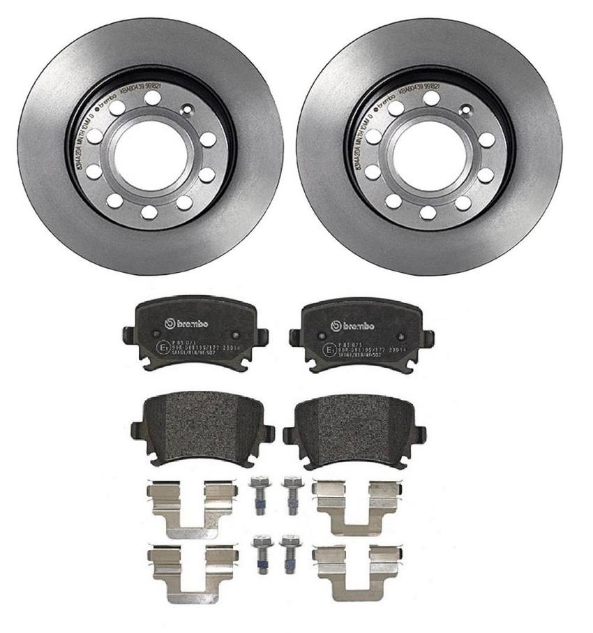 Brembo Brakes Kit - Pads and Rotors Rear (255mm) (Low-Met)